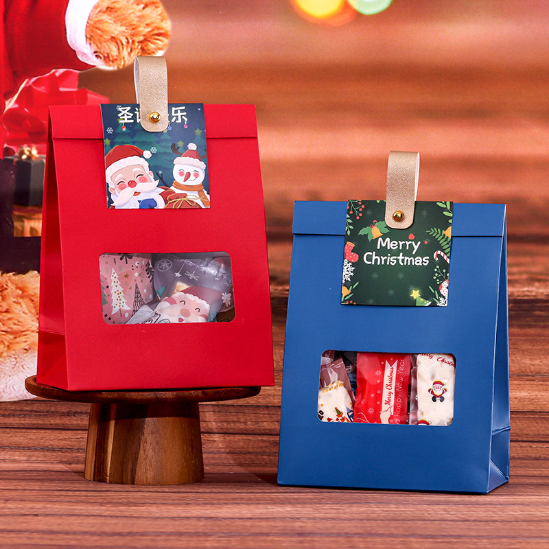 圣诞糖果手提包装纸袋雪花酥牛轧糖奶枣曲奇饼干糯米船开窗自立袋,厨房/烹饪用具,点心包装盒/包装袋,淘宝优惠券,粉丝福利购,淘宝优惠卷