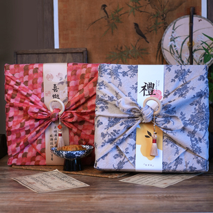 马年新年九宫格礼盒绿豆糕牛卡盒方巾款花酥月饼中式点心伴手礼盒