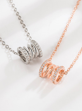 抖音直播网红小蛮腰弹簧吊坠项链女小众设计高级感饰品ins风项链