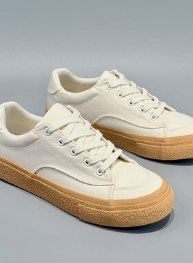2025新款纯色小众帆布鞋低帮男鞋透气休闲潮鞋ins百搭男鞋子