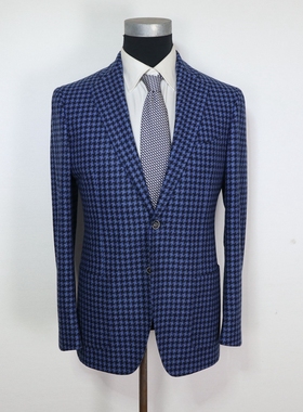 蓝豹/lampo休闲单西 bespoke系列秋冬蓝色千鸟格略厚 175 96