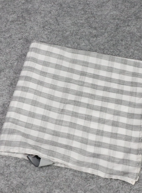 蓝豹/男士ONE系列口袋巾 灰白色格纹款 100%棉 33*33cm