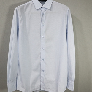 男士 修身 蓝豹 43码 长袖 蓝色ONE商务全棉款 衬衫