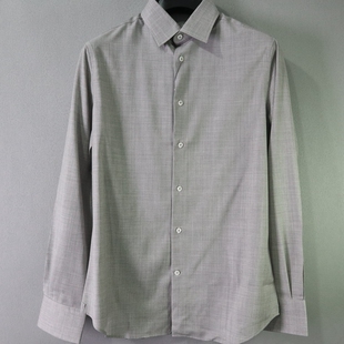 衬衫 修身 款 蓝豹 38码 商务灰色ONE系列长袖 全羊毛面料 男士