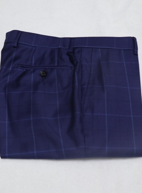 蓝豹/lampo西裤 bespoke系列超修身蓝色格纹 仅82Y