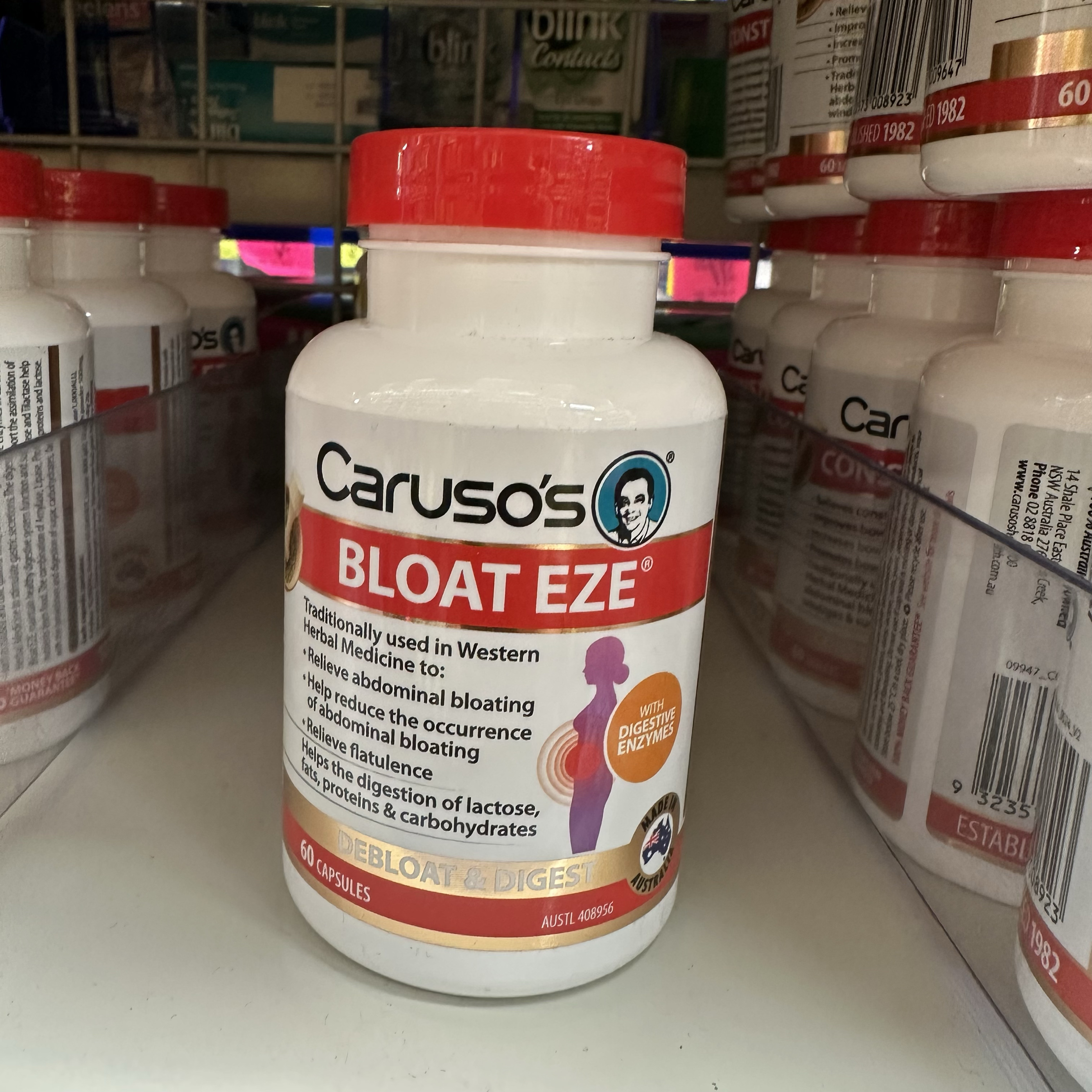 澳洲直邮Carusos卡卢索 Bloat eze 60粒