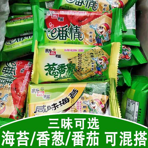 新乐福葱香飘番茄味饼干海苔零食