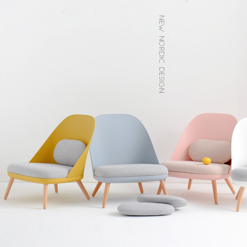 北欧创意实木休闲懒人脚踏沙发椅