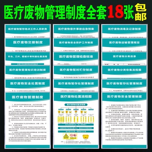 医院医疗废物管理制度牌医疗废物处理流程图医疗垃圾分类处理目录