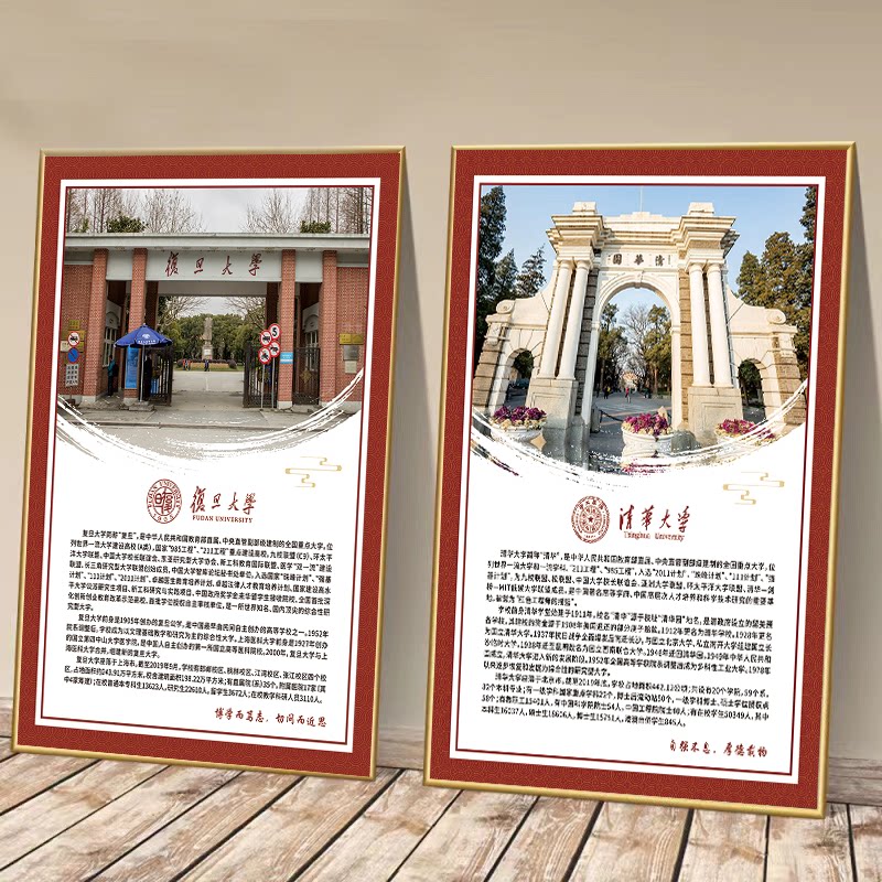 中国名校简介海报挂图著名985/211工程大学 校园文化班级励志墙贴