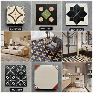 餐厅楼阁中古风花砖女装店200x200防滑地砖厨卫浴室阳台法式墙砖