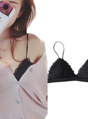 美背蕾丝抹胸吊带背心女学生无钢圈夏季裹胸内衣文胸薄款bra裸胸