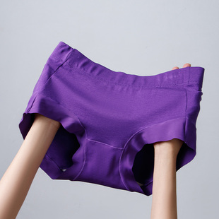 2026新款女三角裤棉质紫色紫腚能行学生考试中考女生高考中腰内裤