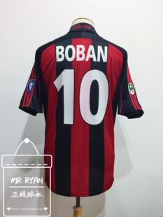 00-01 AC米兰主场球衣 10号 博班/7号 舍甫琴科/3号 马尔蒂尼