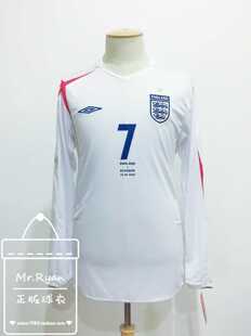 世界杯 7号贝克汉姆全新 Umbro主场长袖 球衣 07英格兰 2006