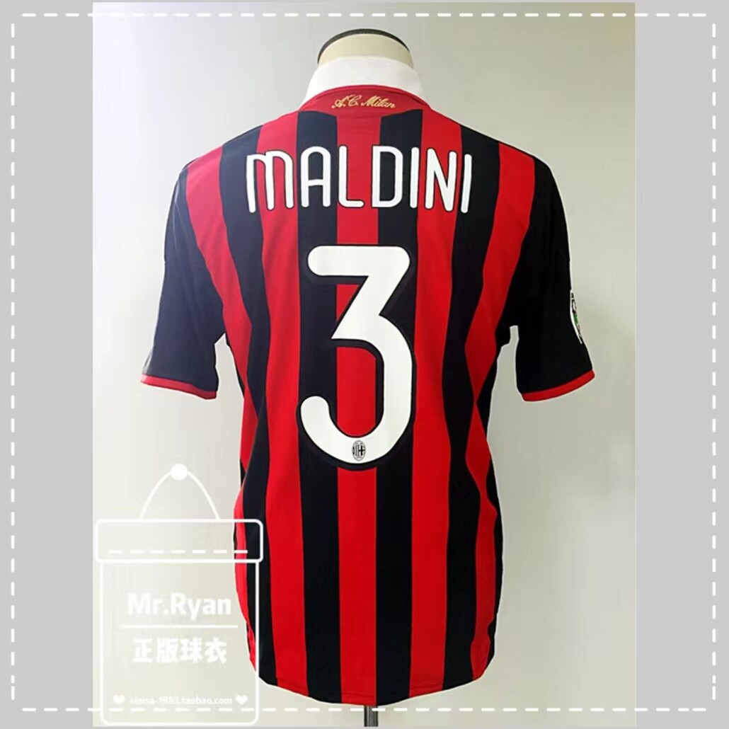 09-10 AC米兰 主场球衣 3号 马尔蒂尼 更衣室球员版 退役赛 代购