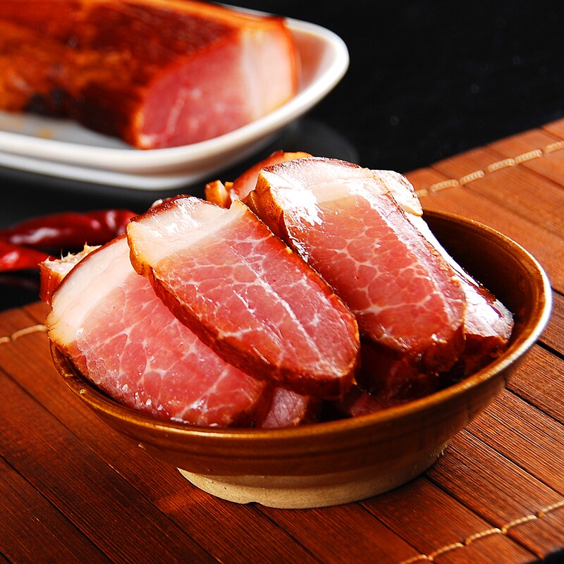 四川腊肉 二刀后腿柴火烟熏腊肉熏肉咸肉培根 正宗四川特产500g