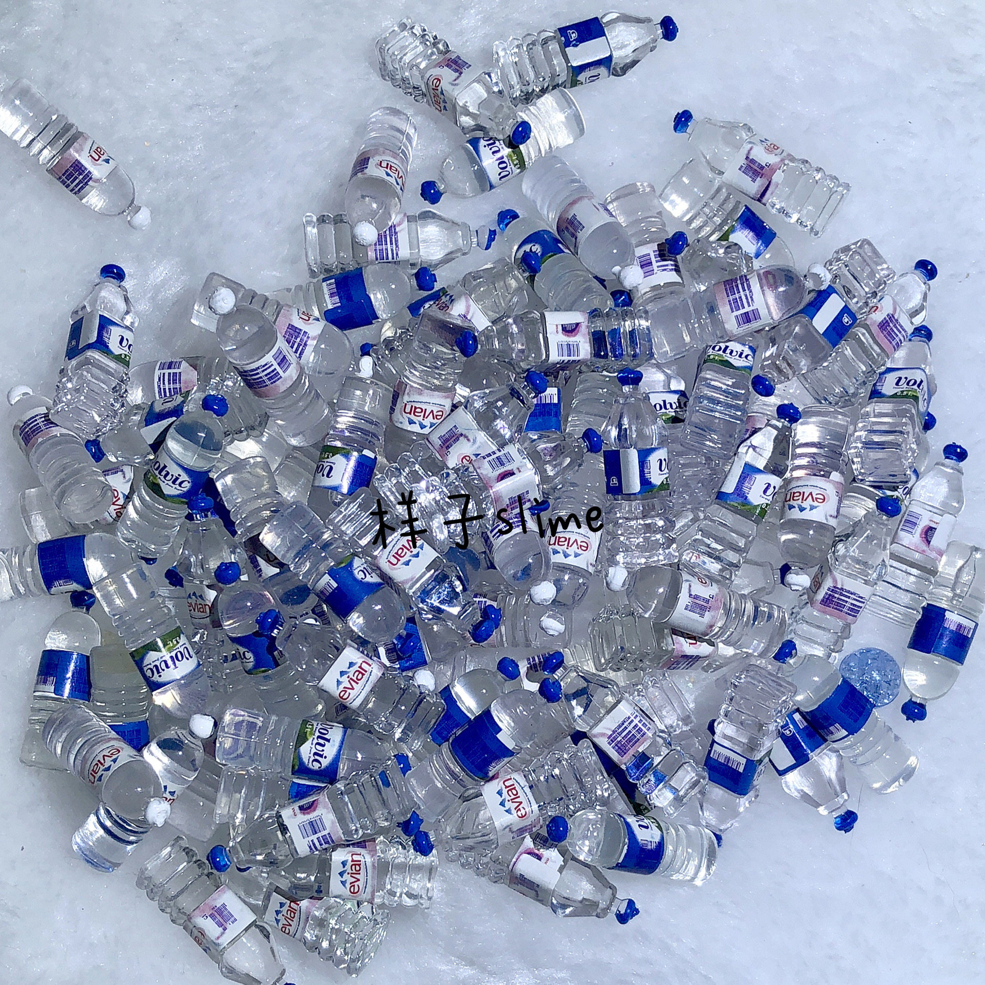 仿真依云矿泉水瓶 小装饰 史莱姆填充迷你 树脂diy配件