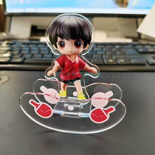 国乒周边Q版孙颖莎王楚钦手办卡通莎头组合不倒翁式立牌桌面摆件