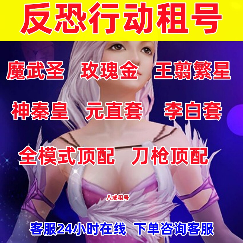 反恐行动租号魔武圣玫瑰金王翦套秦皇套元直套李白套全模式顶配