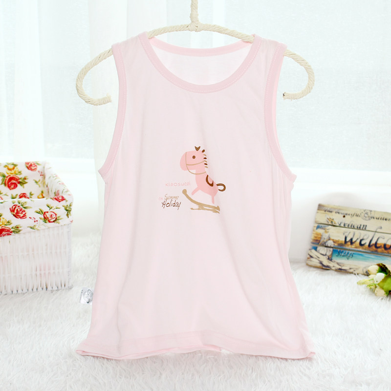 小素材宝宝竹纤维背心婴幼儿打底内衣护肚吊带坎肩夏季上衣超薄款