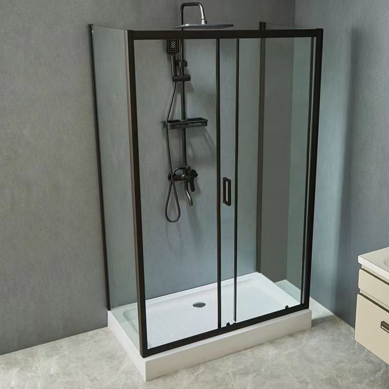 U型淋浴房3面干湿分离钢化玻璃隔断浴室6mm玻璃移门洗澡间带底座