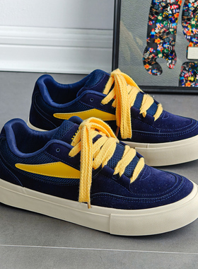 爆款男鞋秋季新款男士面包鞋小众复古休闲鞋厚底板鞋百搭运动潮鞋