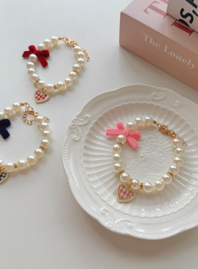 蝴蝶结猫咪珍珠项圈02