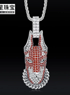 亿星 狼头吊坠嘻哈欧美风挂坠2024新品爆款复古嘻哈街头潮男