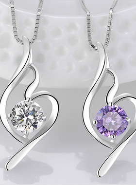 项链吊坠情人节礼物项链银女