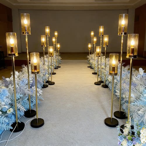 婚庆道具铁艺亚克力路引婚礼烛台