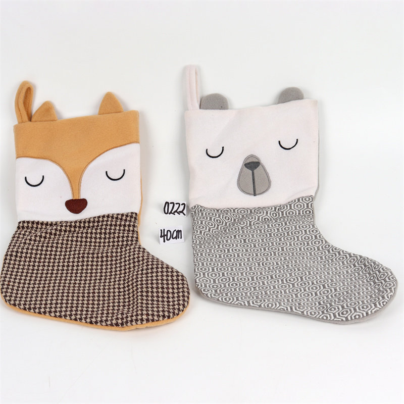 圣诞节装饰用品彩色印刷圣诞袜子圣诞礼物礼品袋橱窗场景布置挂件