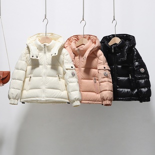 2025冬季新款儿童短款羽绒服男女童中大童加厚保暖连帽蓬松面包服