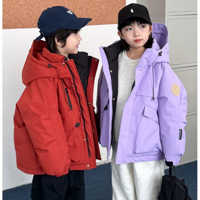 加厚羽绒服男女童工装加厚