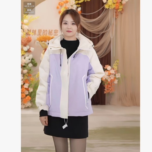 【琪琪硬壳羽绒服福利】2025新款拼色短款硬壳羽绒服-XZ64L48