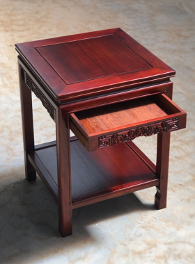 客厅实木沙发角几木质边几四正方形置物架盆景奇石架简易中式茶几