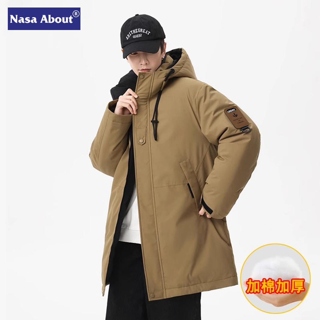 NASA羽绒棉服男中长款军大衣冬季加厚防寒棉衣外套过膝东北大棉袄