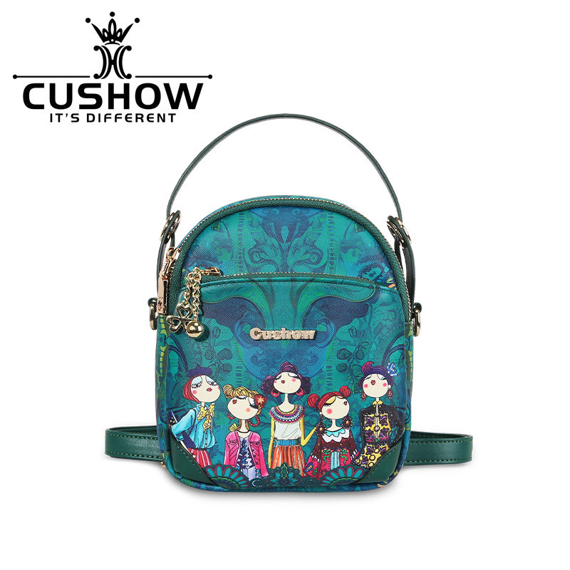 卡秀原创小众印花小背包2026新款轻便单肩斜挎女包多用手提双肩包