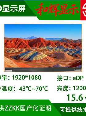 15.6寸LCD显示屏 1920*1080 -43℃耐低温国产化TFT屏 eDP接口zzkk