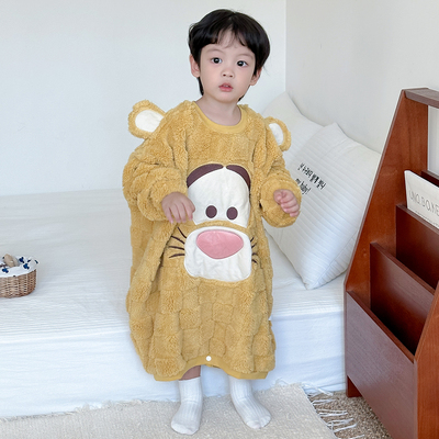 儿童睡袍法兰绒珊瑚绒加厚家居服