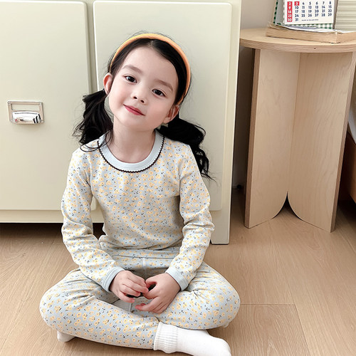 儿童A类磨毛纯棉秋衣秋裤打底套