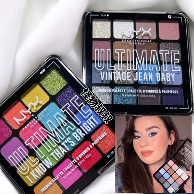 NYX哑光珠光灰蓝牛仔蓝6色牛仔盘