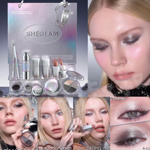 新品sheglam赛博朋克Lustra哑光唇泥眼影盘眼影腮红项链眼线笔