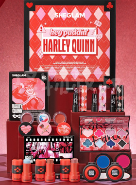 现货sheglam Harley Quinn小丑女联名哈莉奎因眼影腮红唇蜜口红