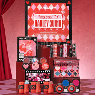 现货sheglam Harley Quinn小丑女联名哈莉奎因眼影腮红唇蜜口红