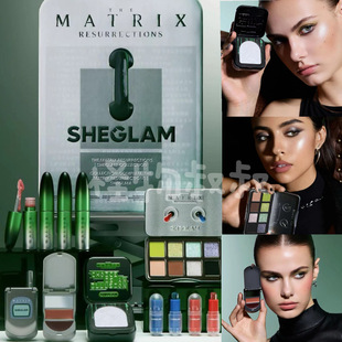 现货SHEGLAM联名Matrix黑客帝国眼影盘腮红膏高光唇蜜唇颊多用膏