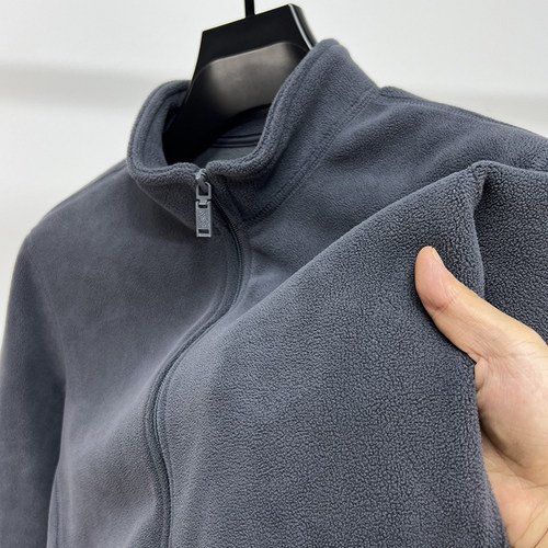 奥粒绒卫衣男立领拉链外套加厚