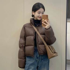 白鸭绒反季肯豆羽服女短