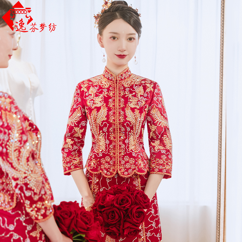 秀禾服新娘2021新款春夏龙凤褂中式婚纱结婚礼服古装嫁衣敬酒旗袍|ruв категории Женская одежда, Cвадебные платья, ципао - от Buy2taobao.com для оказания профессиональной услуги покупки агента Taobao