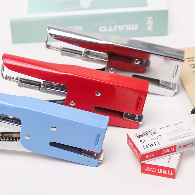 花衣库手握式订书机加厚不锈钢